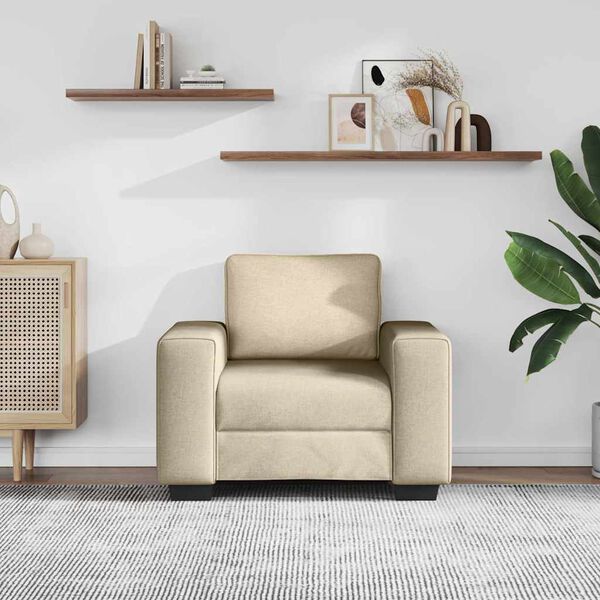 vidaXL lænestol 60 cm stof cremefarvet