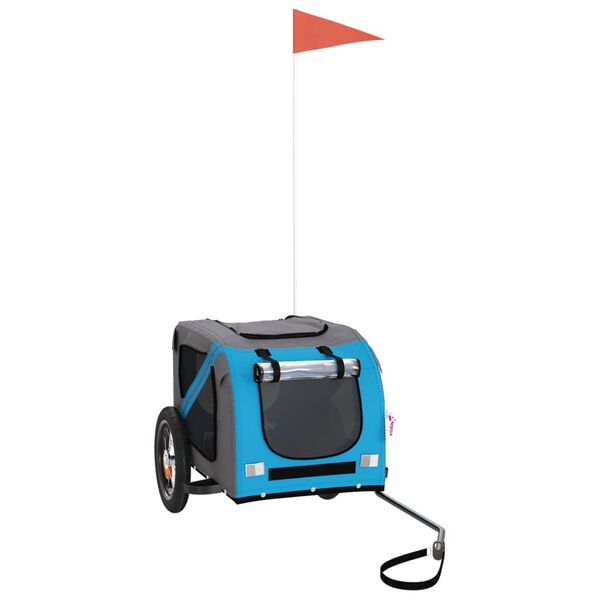 vidaXL cykeltrailer til k&aelig;ledyr oxfordstof og jern bl&aring; og gr&aring;