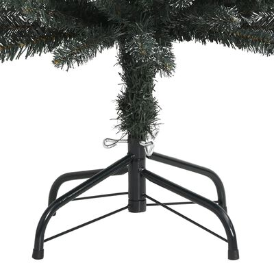 vidaXL kunstigt smalt juletræ med juletræsfod 150 cm PVC grøn