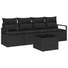 vidaXL Sofa Sæt 5 pcs Sort polyrattan