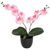 vidaXL Kunstig orkid&eacute; plante Lyser&oslash;d 36 x 10 x 30 cm Stof, PE og PEVA