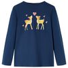Lang&aelig;rmet T-shirt til b&oslash;rn str. 92 marinebl&aring;