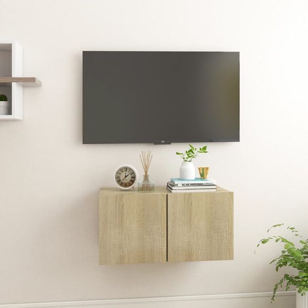 vidaXL v&aelig;gh&aelig;ngt tv-skab 60x30x30 cm sonoma-eg