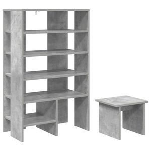 vidaXL Sko skab 2 stk. 62 x 35 x 100 cm Konstrueret tr&aelig; Betongr&aring;