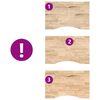vidaXL bordplade ubehandlet 80x50x2,5 cm massivt egetræ rektangulær
