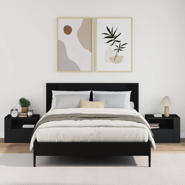 vidaXL v&aelig;gh&aelig;ngte sengeborde 2 stk. 45x30x35 cm sort