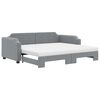 vidaXL daybed med udtr&aelig;k og madras 100x200 cm stof lysegr&aring;