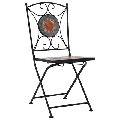 vidaXL bistrostole 2 stk. med mosaikdesign orange/grå