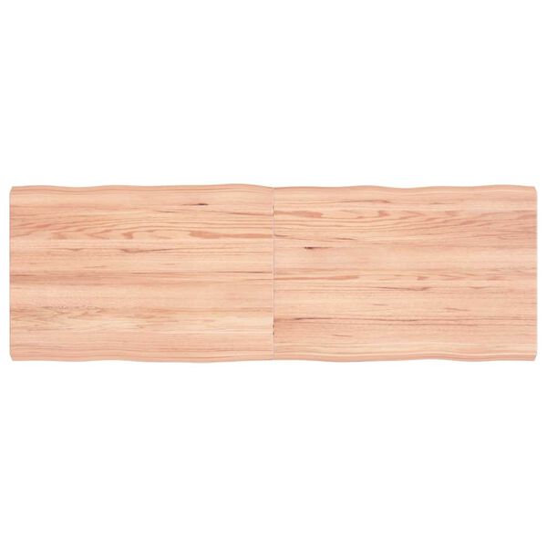 vidaXL bordplade 120x40x(2-4) cm naturlig kant behandlet træ lysebrun