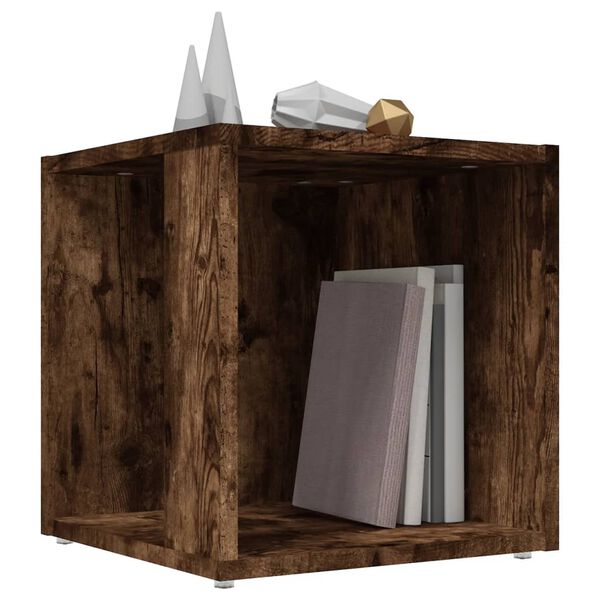 vidaXL sidebord 33x33x34,5 cm konstrueret tr&aelig; r&oslash;get egetr&aelig;sfarve