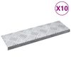 vidaXL Trappe Tread 10 stk. 60 x 18 x 2,5 cm S&oslash;lv Aluminium