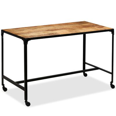 vidaXL spisebord i massivt mangotræ og stål 120 x 60 x 76 cm