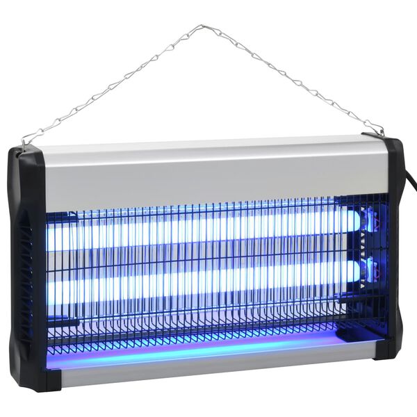 vidaXL insektdræber ABS 30 W aluminium sort