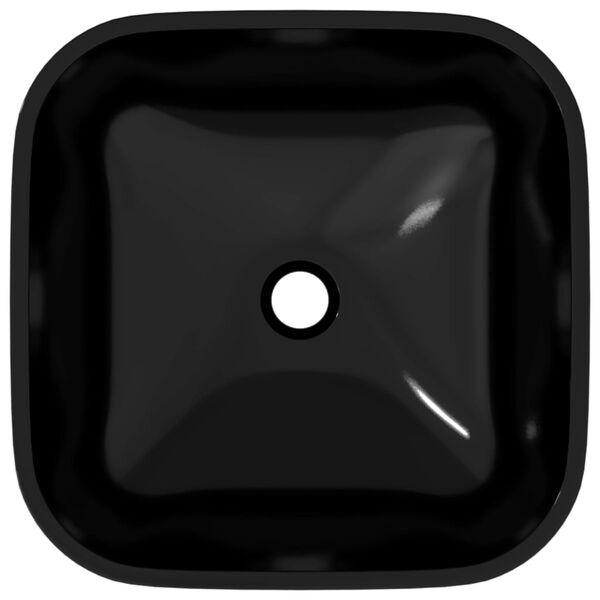 vidaXL h&aring;ndvask 42x42x14 cm glas sort