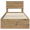 vidaXL Sengestel med skuffe Artisan Egetr&aelig; 90 x 190 cm Konstrueret tr&aelig;