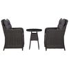vidaXL havestole 2 stk. med tebord polyrattan sort