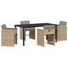 vidaXL Have Spisebordss&aelig;t 5 pcs Beige polyrattan