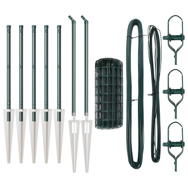 vidaXL Hegn med post Gr&oslash;n 0,4 x 10 m St&aring;l og PVC