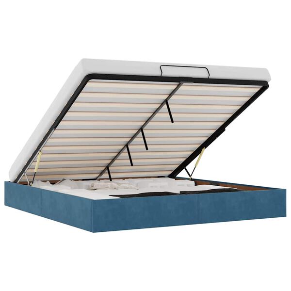 vidaXL osmannisk sengeramme uden madras 200x200 cm fløjl mørkeblå