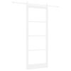 vidaXL Skyded&oslash;r ORKDAL Hvid 93 x 232 cm Massivt fyrretr&aelig; og glas
