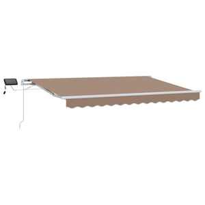 vidaXL Udtr&aelig;kkelig markise Gr&aring;brun 300 x 250 cm Stof og aluminium
