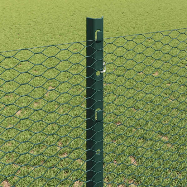 vidaXL Hegn med post Grøn 1,2 x 100 m Stål og PVC