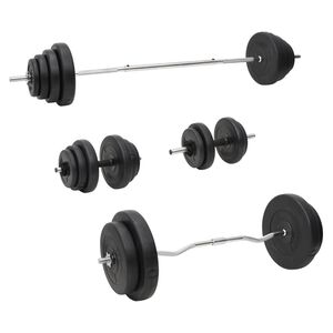 vidaXL v&aelig;gtstang og h&aring;ndv&aelig;gt med skiver 120 kg