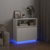 vidaXL LED Sideboard Hvid 71 x 34,5 x 75 cm Konstrueret træ