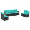 vidaXL 8-delt havesofas&aelig;t med hynder sort polyrattan