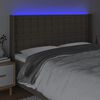 vidaXL sengegavl med LED-lys 183x16x118/128 cm stof gr&aring;brun