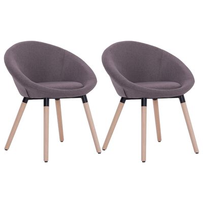 spisebordsstole 2 stk. stof gråbrun | vidaXL.dk