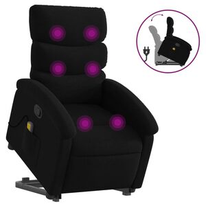 vidaXL l&oslash;ftestol med massage stof sort