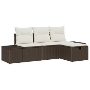 vidaXL Sofa S&aelig;t med pude 4 pcs polyrattan