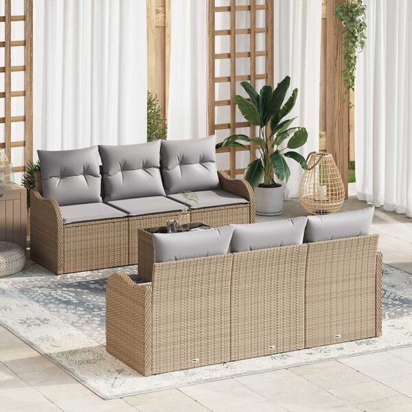 vidaXL Havesofa S&aelig;t Beige 55 x 55 x 37 cm polyrattan