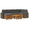 vidaXL Sektionalsofa s&aelig;t 7 pcs Naturlig og Antracit Massivt Akacietr&aelig;