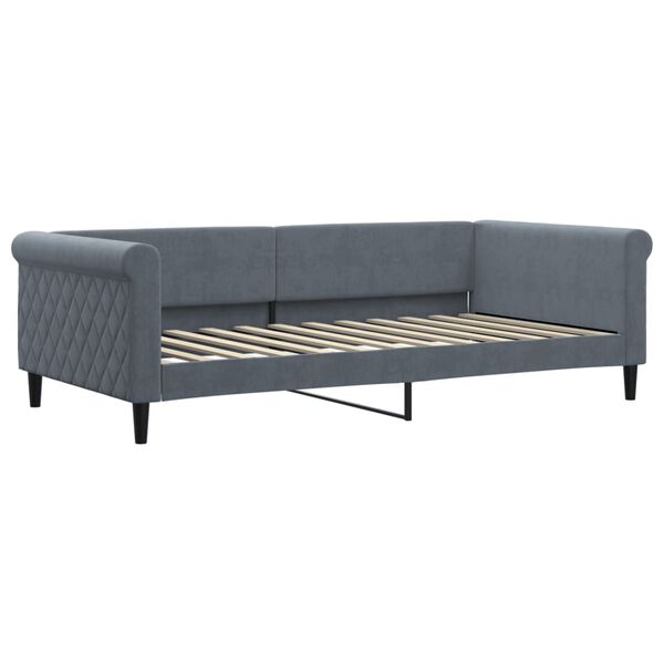 vidaXL daybed med udtræk og skuffer 100x200 cm velour mørkegrå
