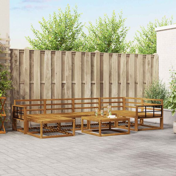 vidaXL Udend&oslash;rs sofagruppe 7 pcs Naturfarvet Massivt Akacietr&aelig;