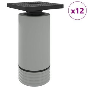 vidaXL M&oslash;belben Justerbar 12 stk. Hvid 64 x 64 x 100 mm PP