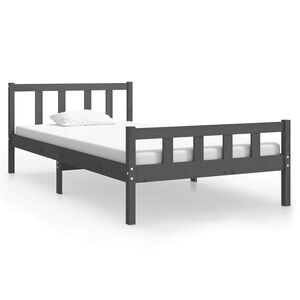 vidaXL sengeramme 100x200 cm massivt tr&aelig; gr&aring;