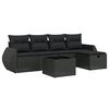 vidaXL sofas&aelig;t til haven 6 dele med hynder polyrattan sort
