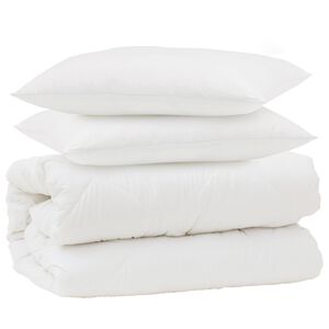 vidaXL Dynebetr&aelig;k S&aelig;t med pude 3 stk. Hvid Microfiber