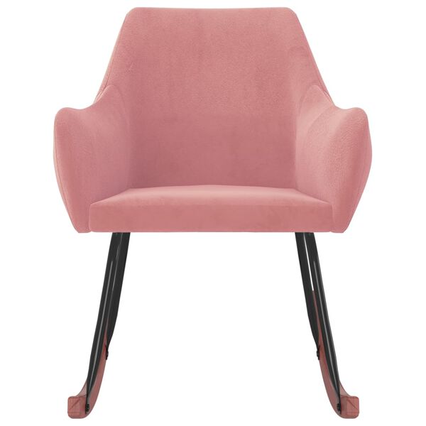 vidaXL gyngestol fløjl lyserød