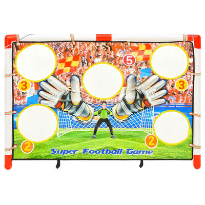 vidaXL fodboldmål med målvæg til børn 120x51x77,5 cm