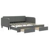 vidaXL daybed med udtr&aelig;k og skuffer 90x190 cm stof m&oslash;rkegr&aring;
