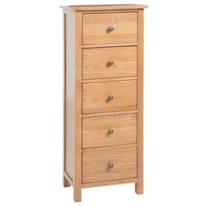 vidaXL kommode 45x32x110 cm massivt egetr&aelig;