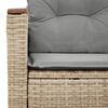 vidaXL 2-personers havesofa med hynder polyrattan beige