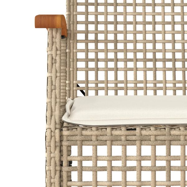 vidaXL spisebordss&aelig;t til haven 7 dele med hynder polyrattan beige