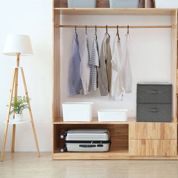 vidaXL opbevaringskasser 2 stk. 43x34x23 cm stof antracitgrå