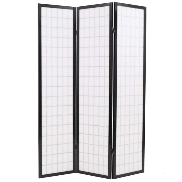 vidaXL foldbar 3-panels rumdeler japansk stil 120x170 cm sort