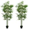 vidaXL Kunstig Bambus Tr&aelig; 2 pcs Gr&oslash;n 45 x 18 x 175 cm Stof og Bambus